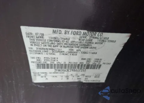 2009 Ford Flex Limited z USA, uszkodzony, nr VIN 2FMEK63C29BA17351